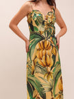 Yellow Bananart 3D Bodice Midi Dress