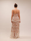 Flower Sequin Tier Maxi Dress