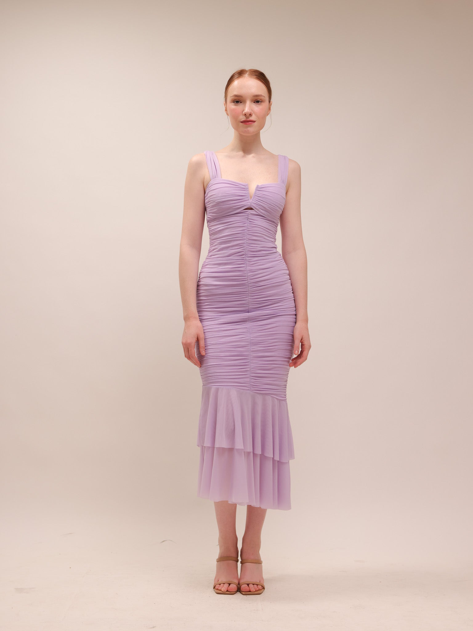 Nadia Ruched Fishtail Dress