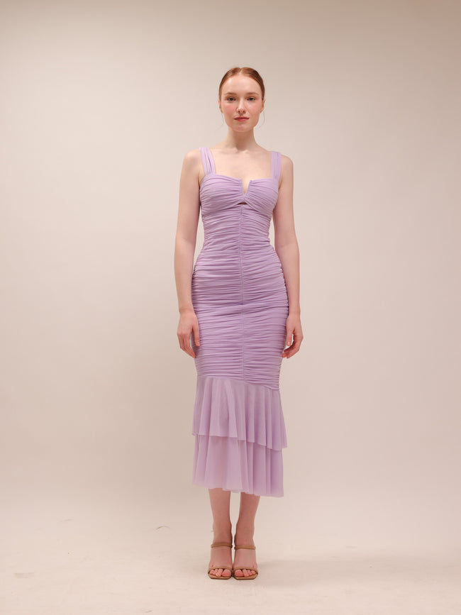 Nadia Ruched Fishtail Dress