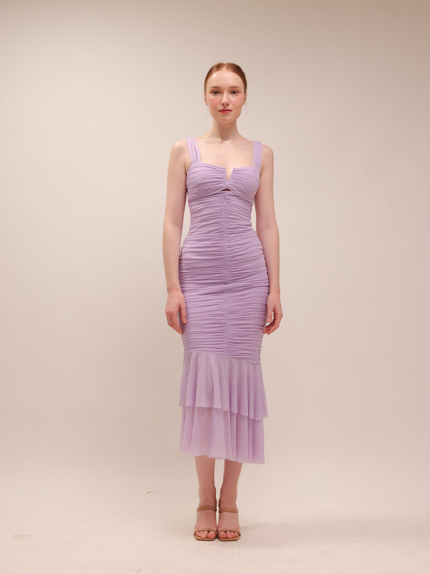 Nadia Ruched Fishtail Dress