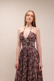 The Scarlette Dress in Chocolate Peony Print
