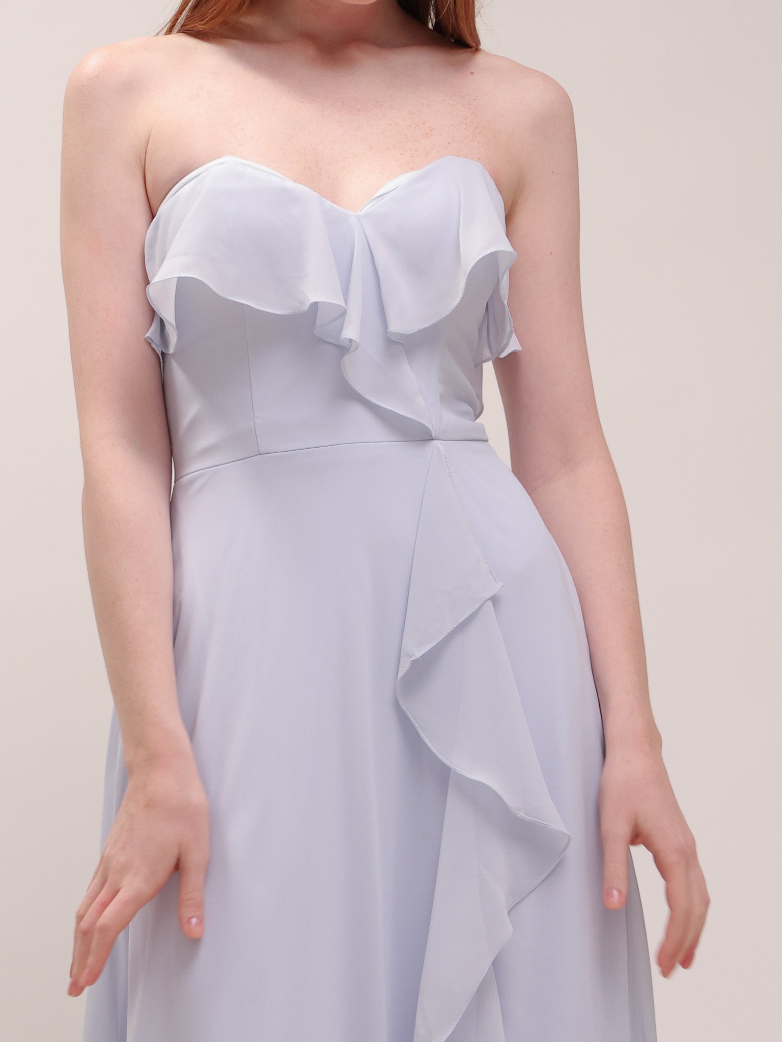 Chiffon Strapless A-Line Dress
