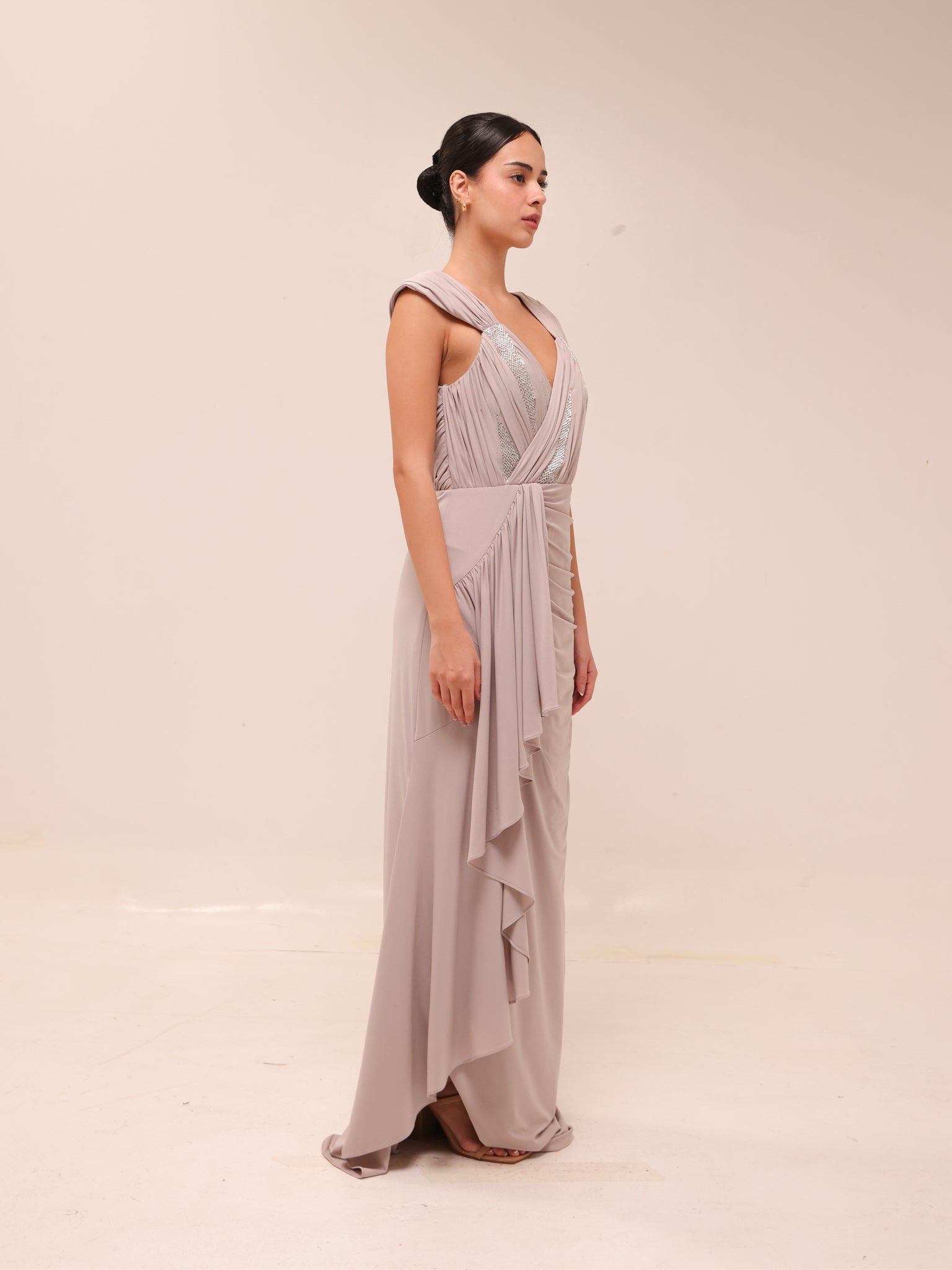 Celeste Pleated Drape Gown