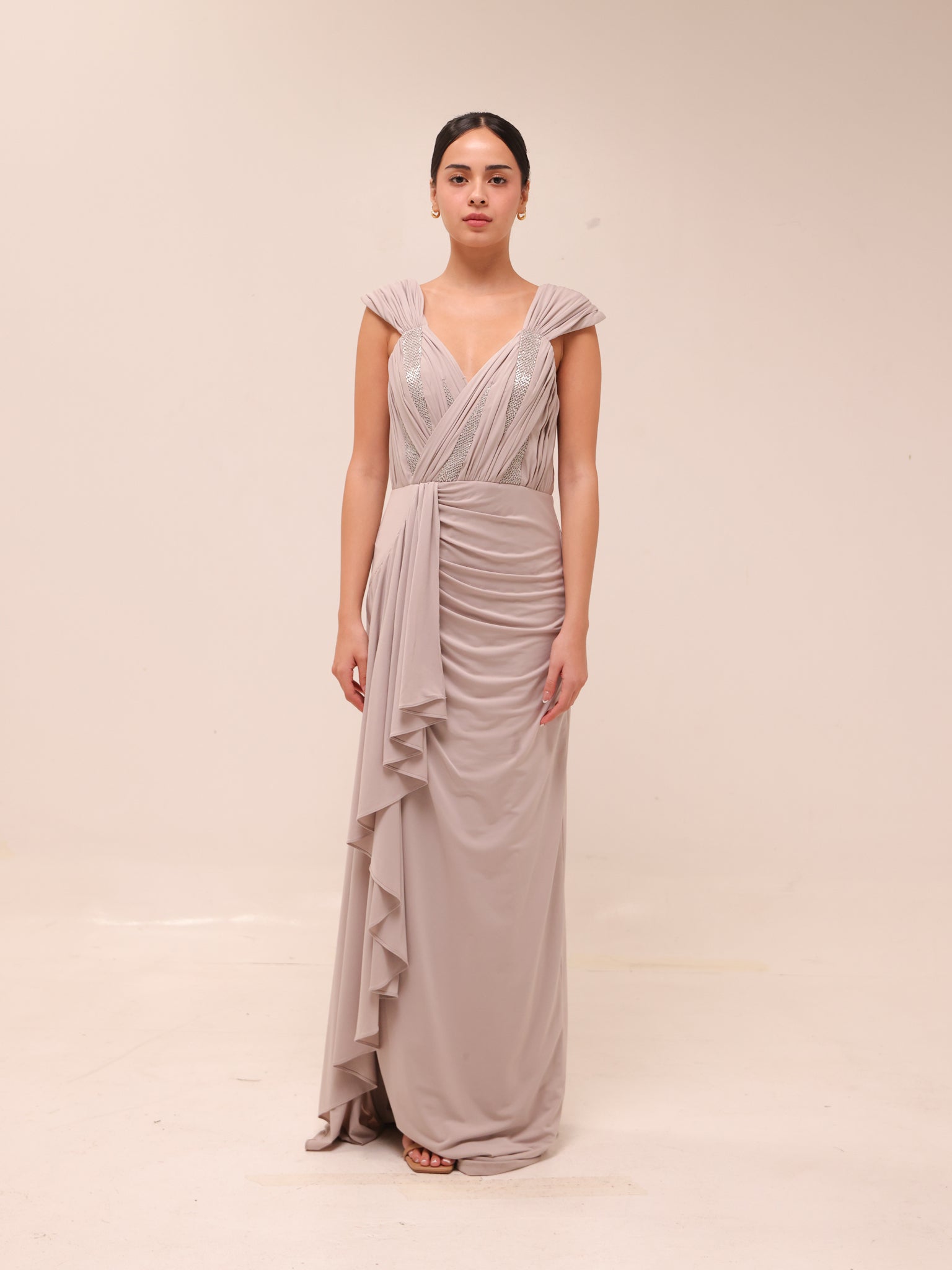 Celeste Pleated Drape Gown