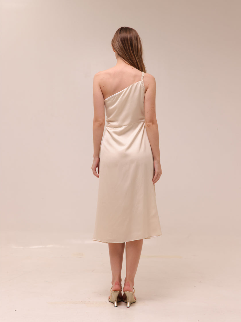 Brooklynn One-Shoulder Accordion Pleat Dress