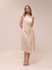 Brooklynn One-Shoulder Accordion Pleat Dress