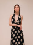 Monaco Polka Halter Midi Dress