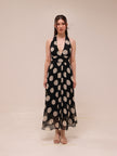 Monaco Polka Halter Midi Dress