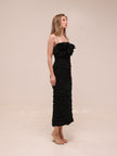 Walsworth Ruched Ruffle Midi Dress