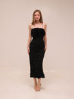 Walsworth Ruched Ruffle Midi Dress