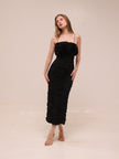 Walsworth Ruched Ruffle Midi Dress