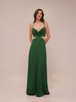 Emerald Cutout Pleated Maxi Dress