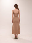 Ruched Bodycon Dress in Brown