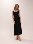 Ruched Bodycon Dress in Black