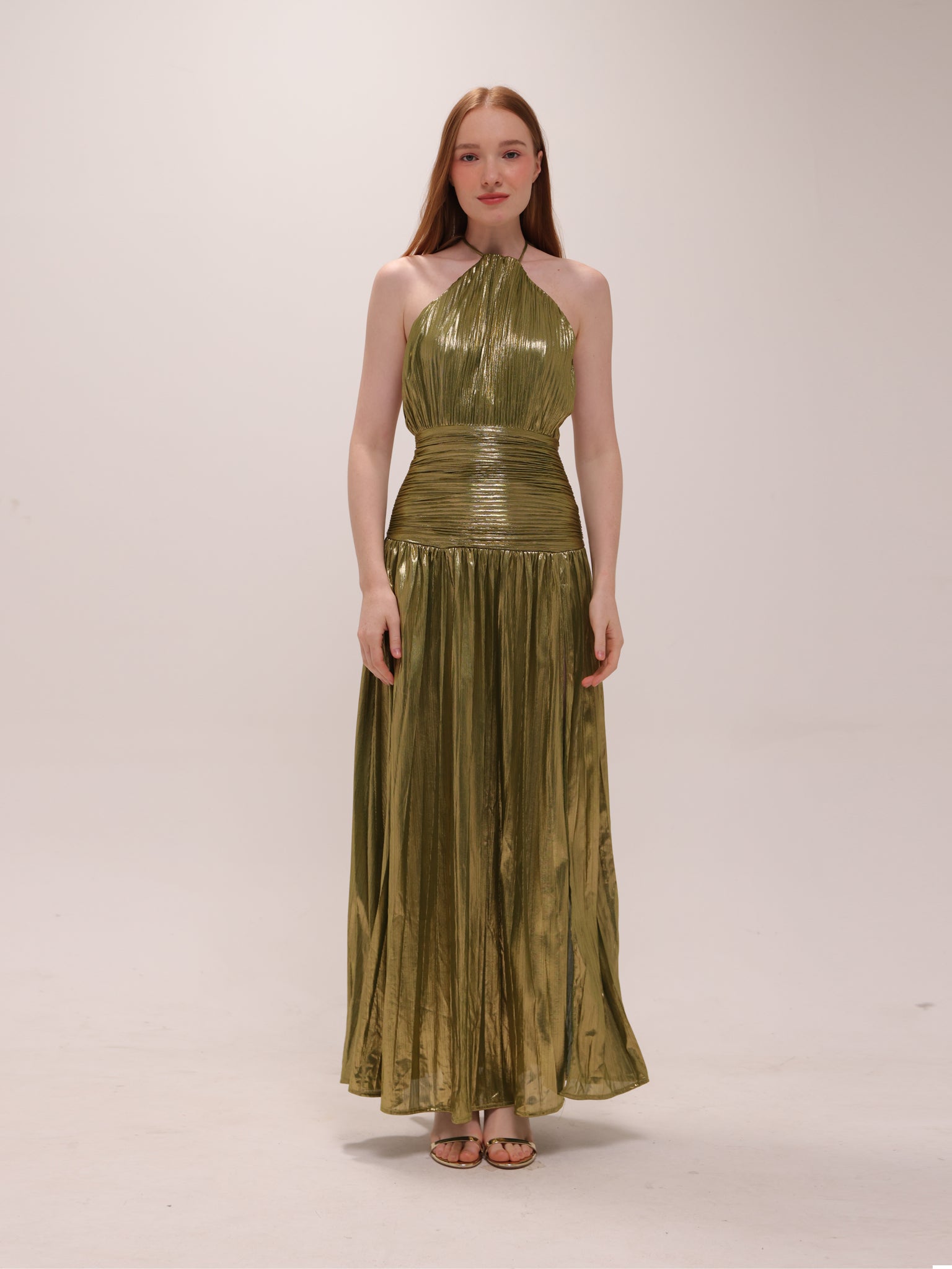 Golden Olive Goddess Gown