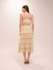 Ruffled Tulle Tiered Midi Dress