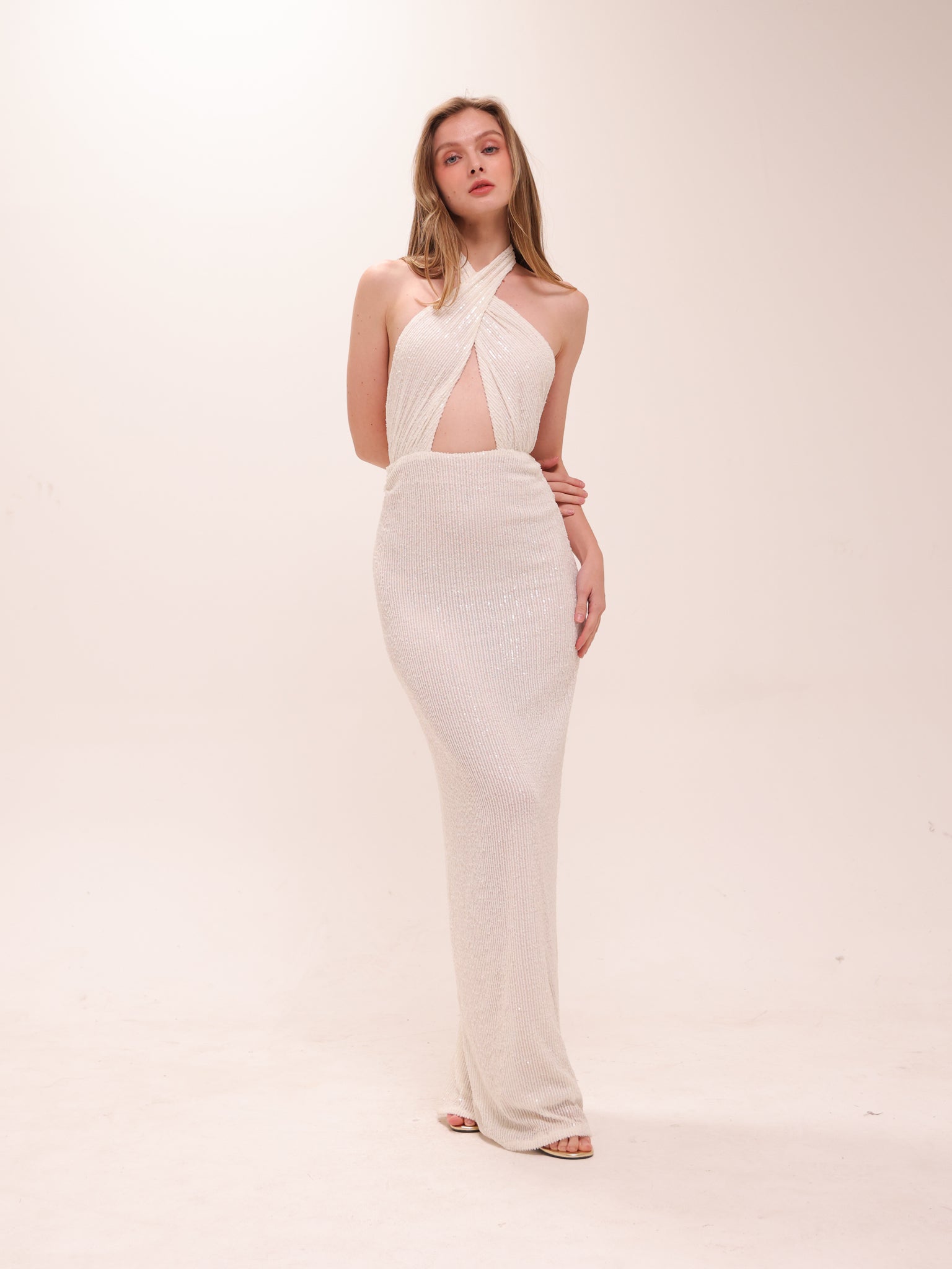 Seraphine Sequin Halter Gown
