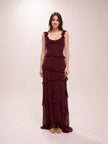 Bordeaux Ruffle Gown