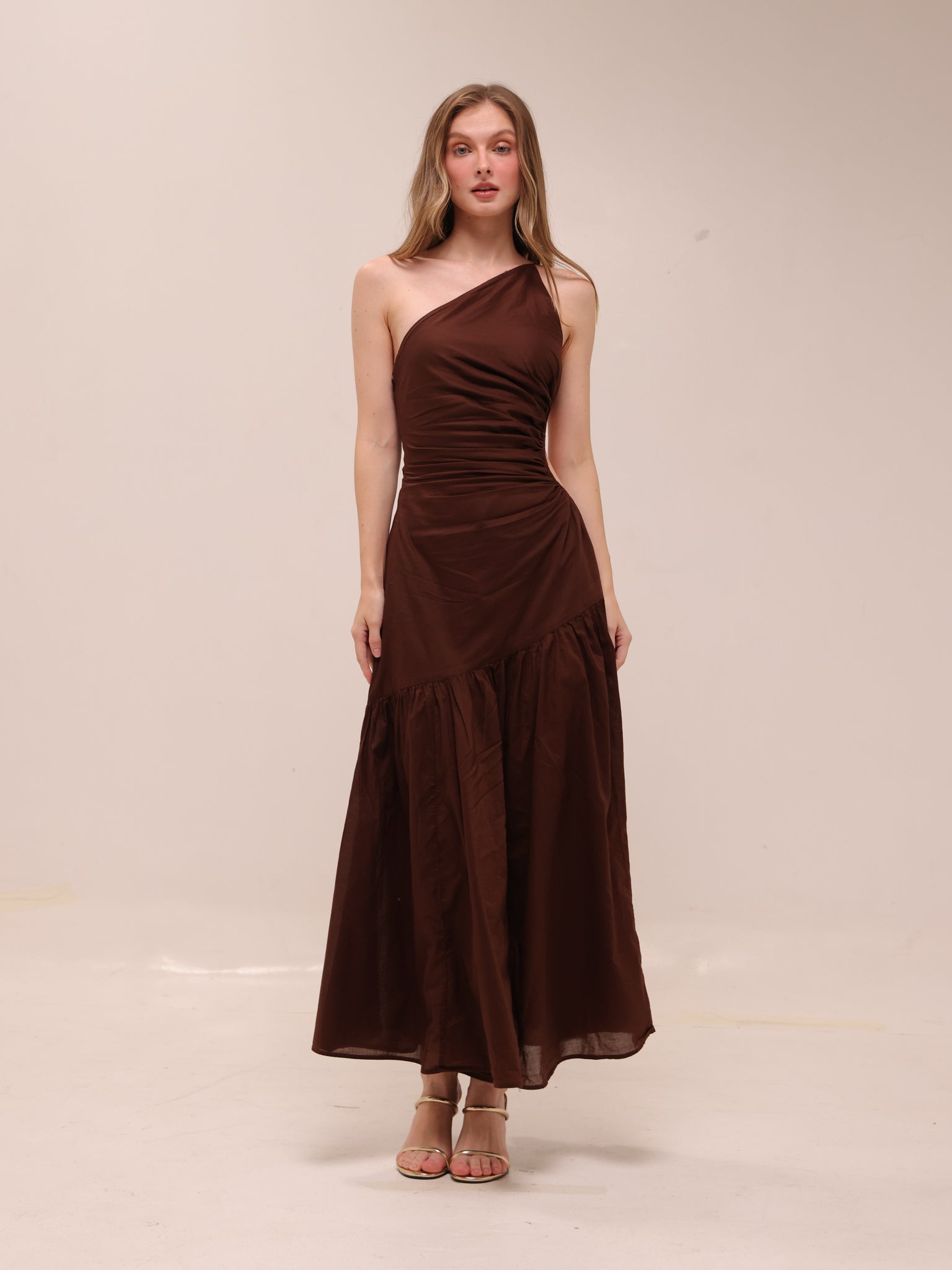 One Shoulder Ruched Dress