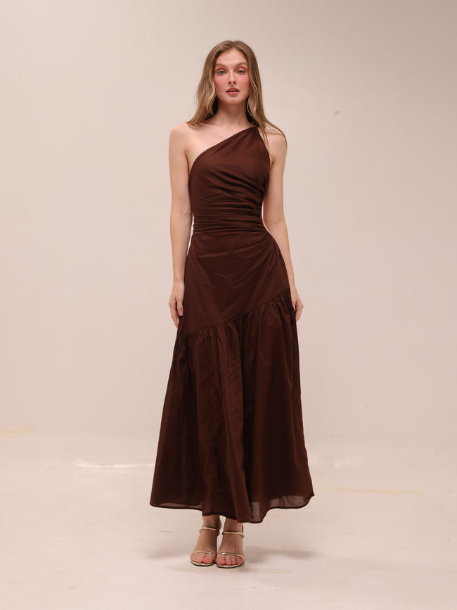 One Shoulder Ruched Dress