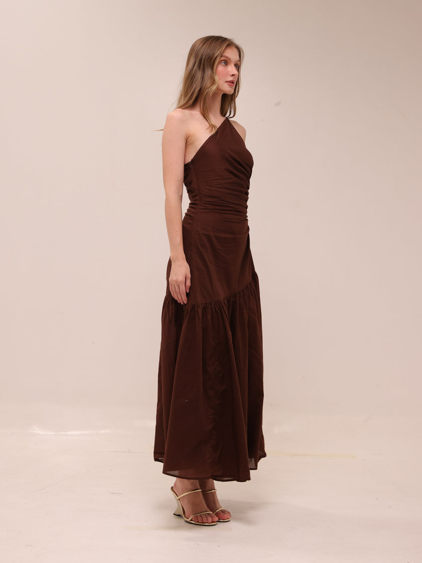 One Shoulder Ruched Dress