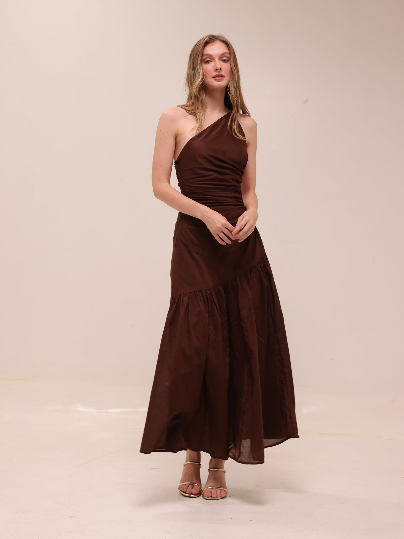 One Shoulder Ruched Dress