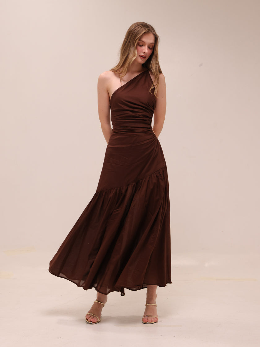 One Shoulder Ruched Dress