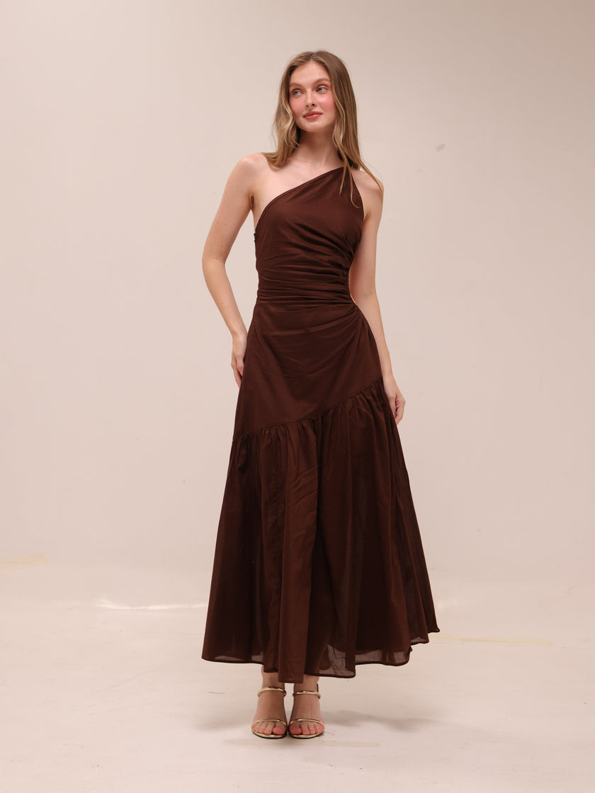 One Shoulder Ruched Dress