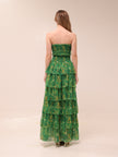 Smocked Strapless Tiered Maxi Dress