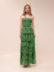 Smocked Strapless Tiered Maxi Dress