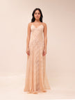 Lace Panel Satin Maxi Gown
