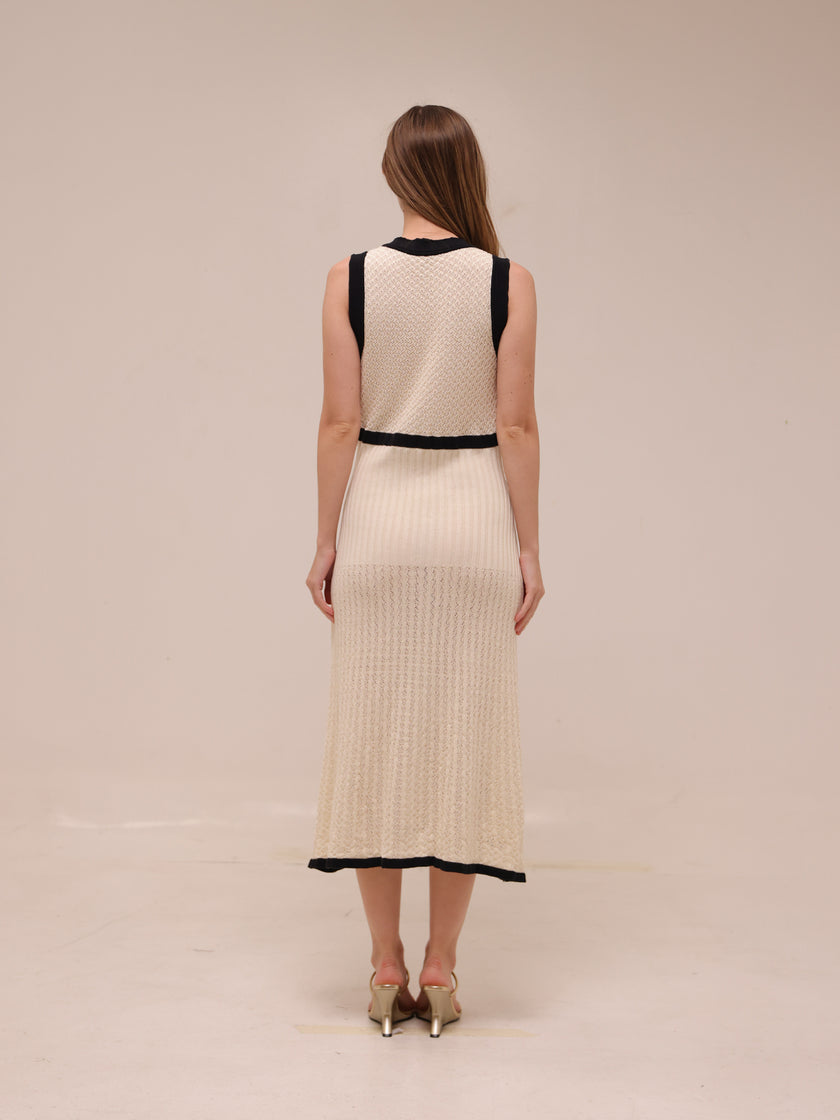 Parisian Knit Button Midi Dress