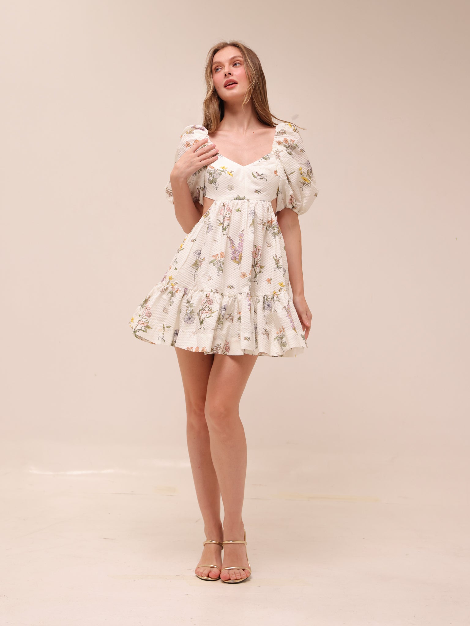 Jeannie Puff Sleeve Mini Dress