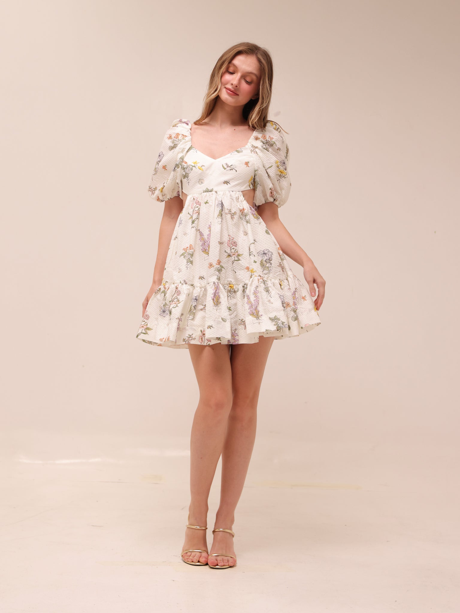 Jeannie Puff Sleeve Mini Dress
