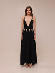Noir Cutout Plunge Dress