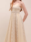 Amélie Lace Maxi Dress in Buttercream