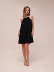 Feather Shimmer Mini Halter Dress
