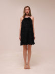 Feather Shimmer Mini Halter Dress