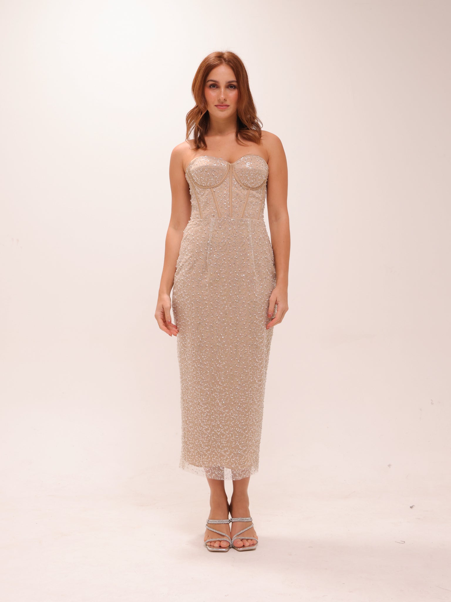 Crystal Corset Midi Dress