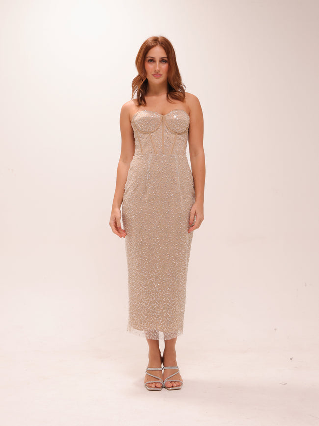 Crystal Corset Midi Dress