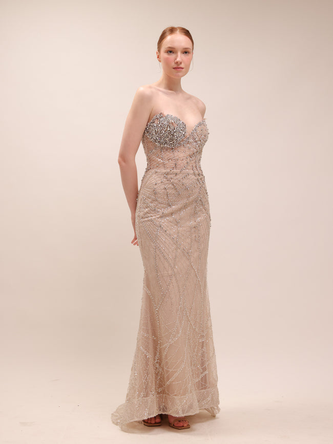 Aurora Beaded Evening Gown