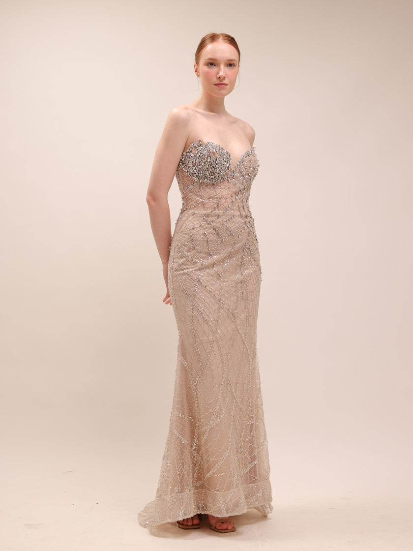 Aurora Beaded Evening Gown