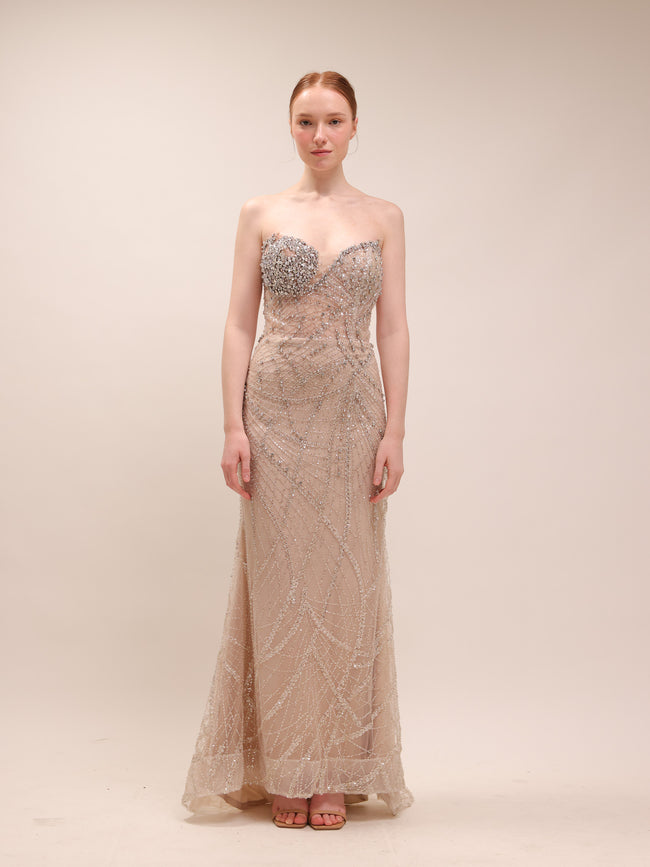 Aurora Beaded Evening Gown