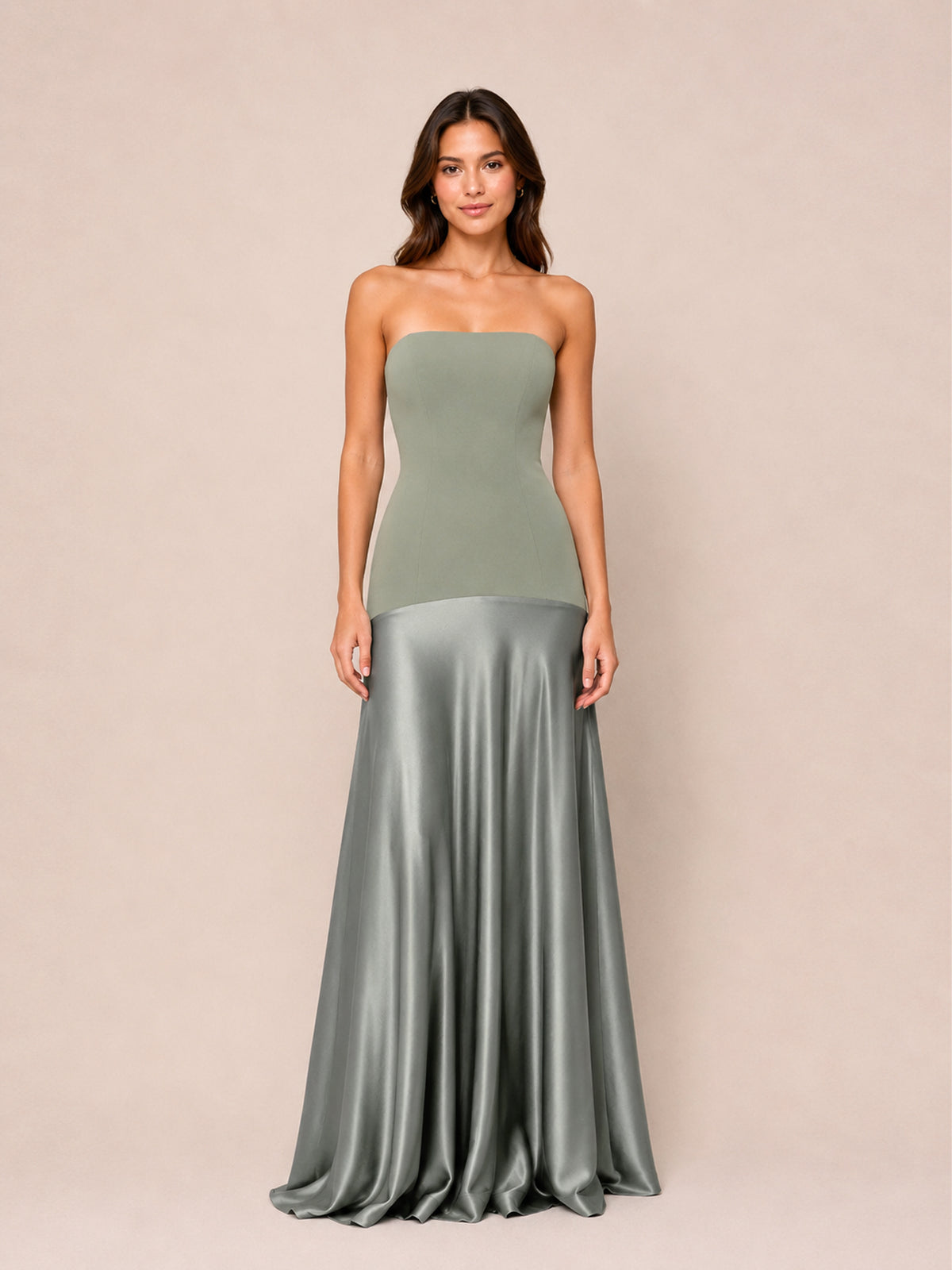 Aura Strapless Gown - Desert Sage