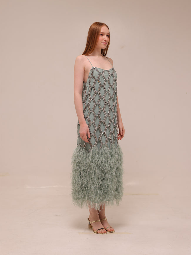 Geo Sequin Midi Dress