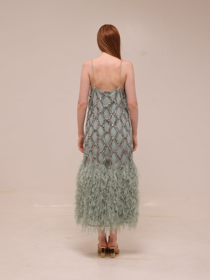 Geo Sequin Midi Dress
