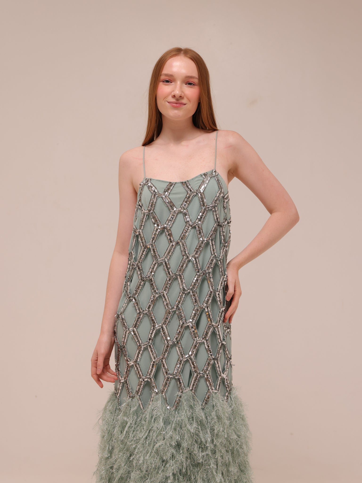 Geo Sequin Midi Dress