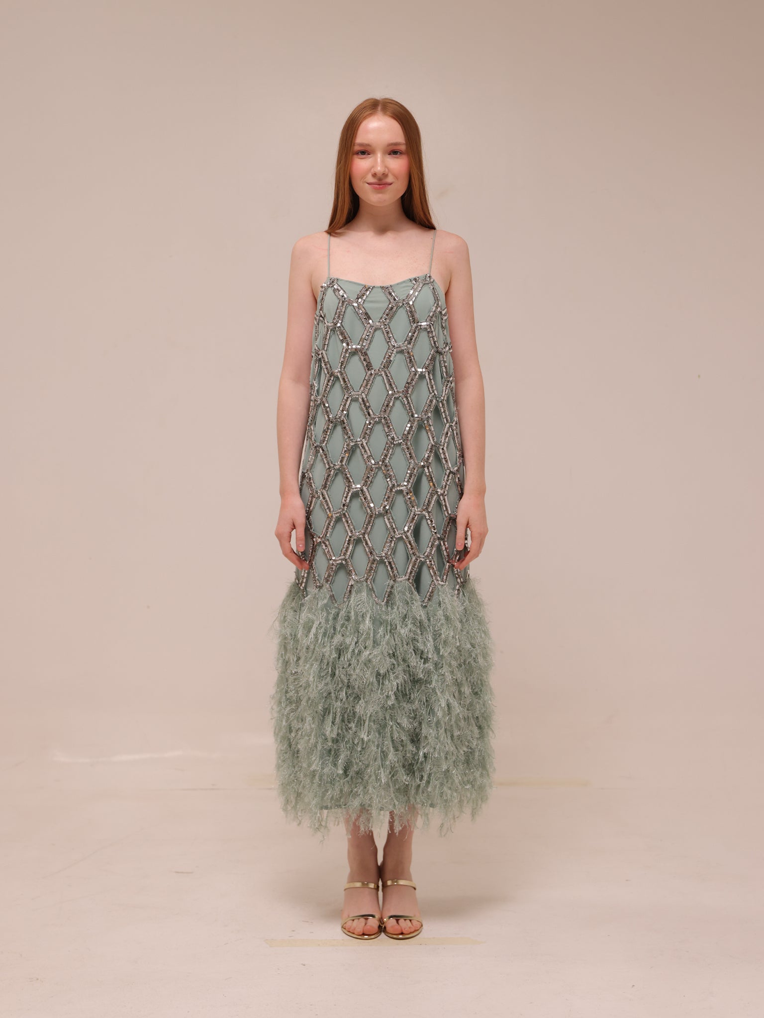Geo Sequin Midi Dress
