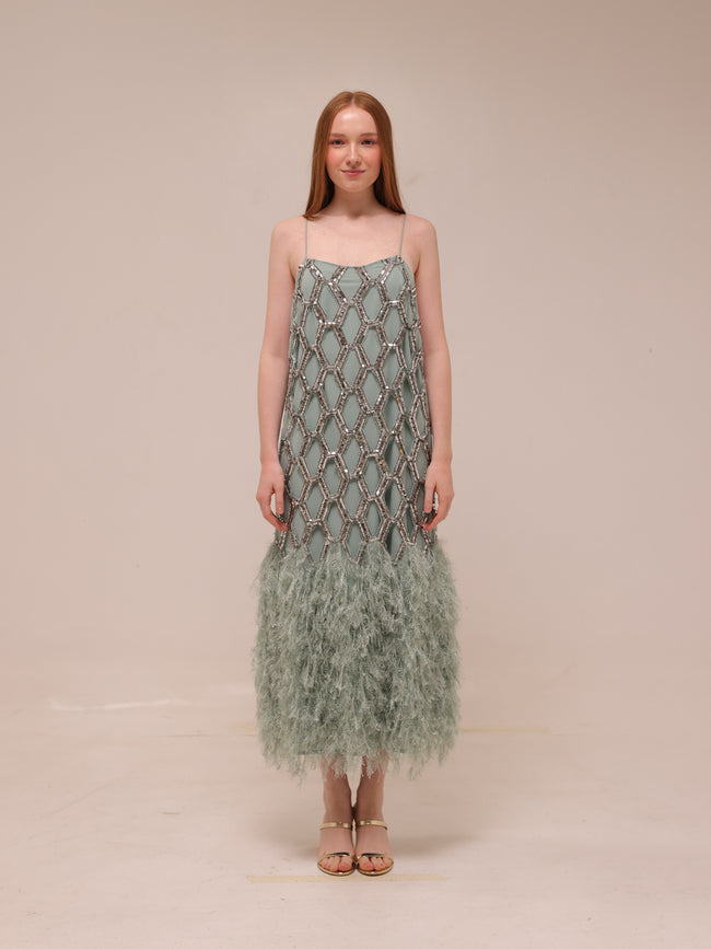 Geo Sequin Midi Dress